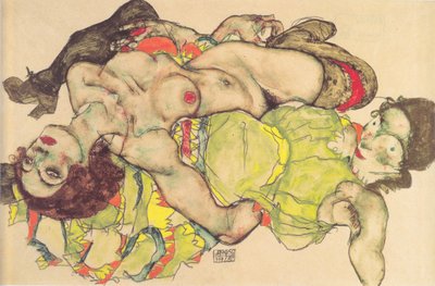 Weibliches Liebespaar von Egon Schiele
